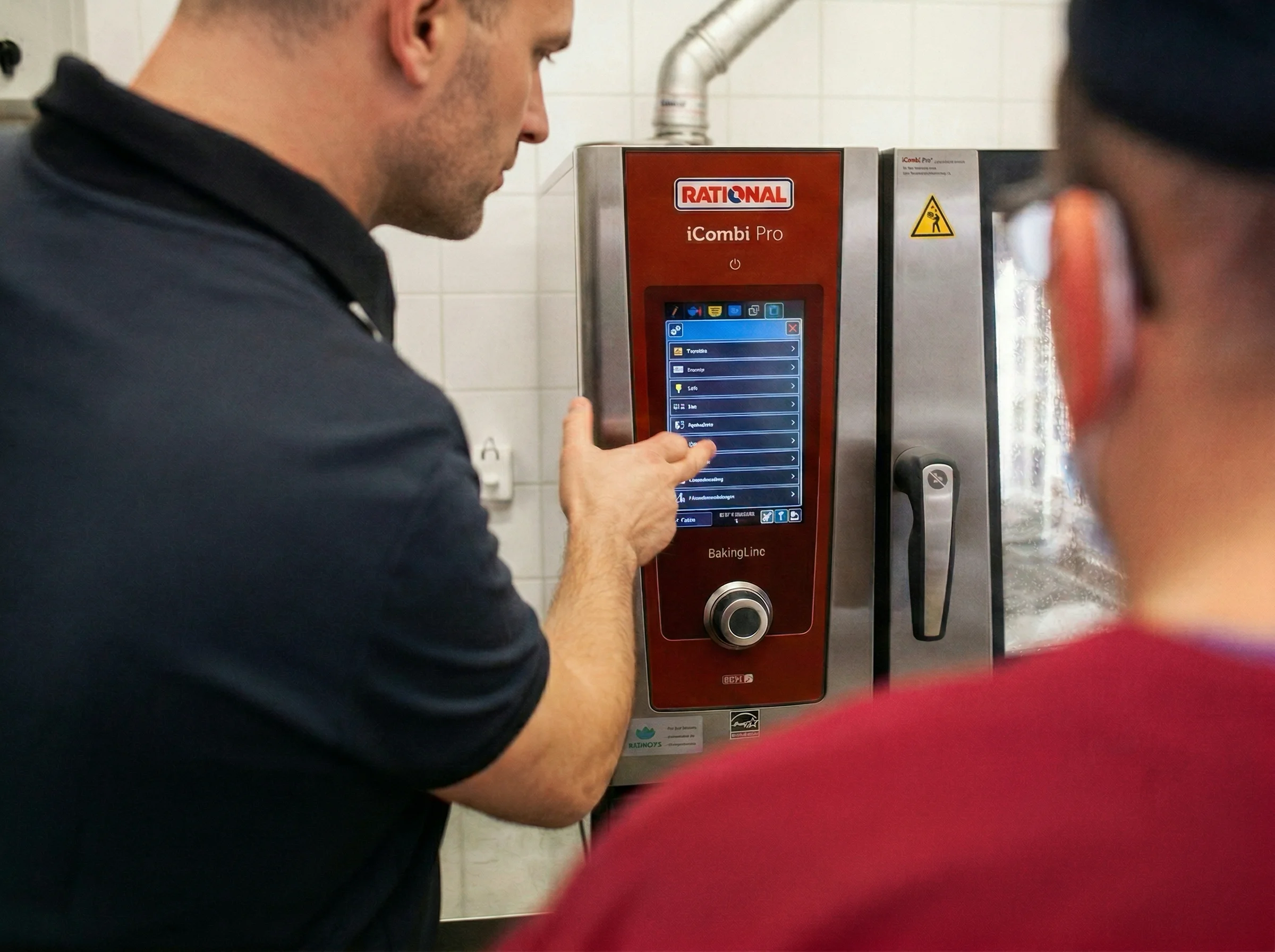 Alvanta-Techniker bei der Einweisung am RATIONAL iCombi Pro